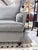 Bassett Late 20th Century Bassett Grey Linen Nailhead Trim Sofa For Sale - Image 4 of 12