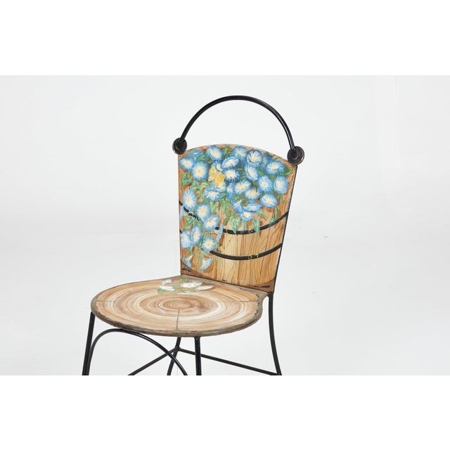 Chinoiserie Set of 4 Trompe l'Oeil 'Basket' Chairs by John Vesey, 1950s For Sale - Image 3 of 11