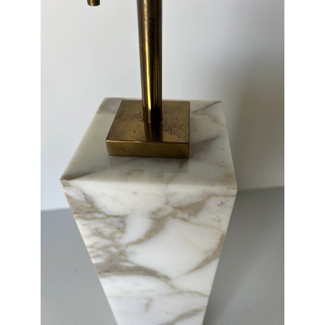 1950s T H Robsjohn Gibbings Marble Table Lamp by Hansen Lighting For Sale - Image 9 of 13