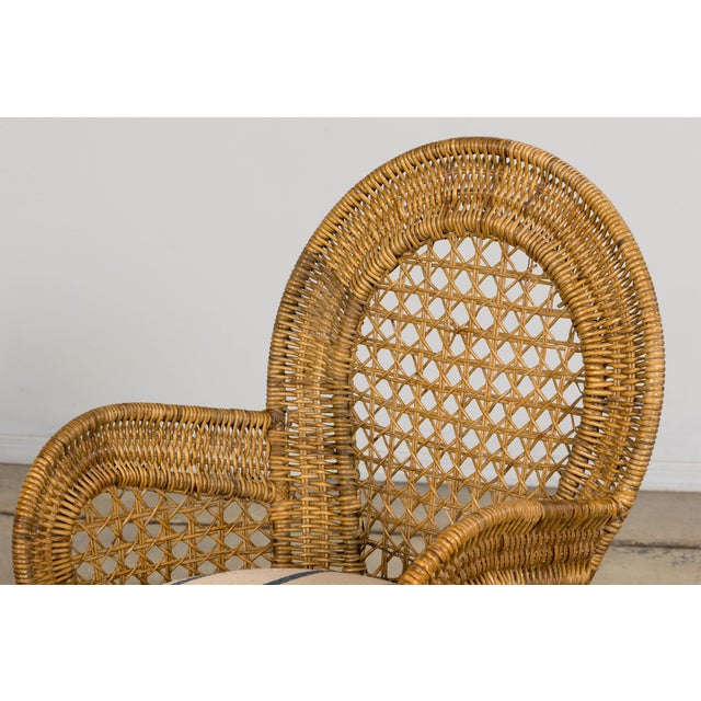Wood Set of Six Mid 20th Century French Riviera Rattan Armchairs, Provence For Sale - Image 7 of 18
