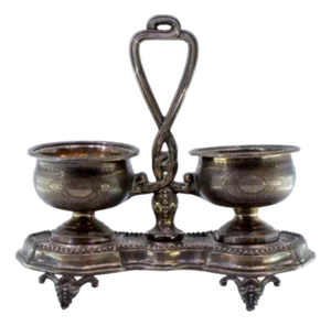 Silver Salt and Pepper Shakers with Pearly Friezes