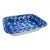 Antique American Blue & White Spongeware Baking Dish – Vintage Folk Art Stoneware For Sale