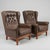 Nordic Wingback Chairs in Brown Leather, 1970, Set of 2 For Sale - Image 3 of 10