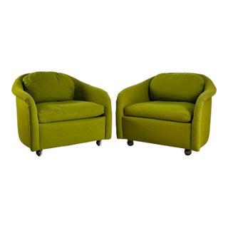 Mid-Century Modern Zimmerman Custom Club Lounge Accent Chairs- A Pair For Sale