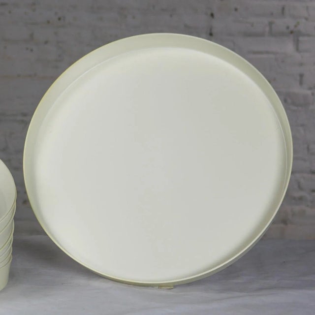 Incredible and fun mid-century modern white plastic trays called Splatter Platters and manufactured by Sabe’s of Fort...