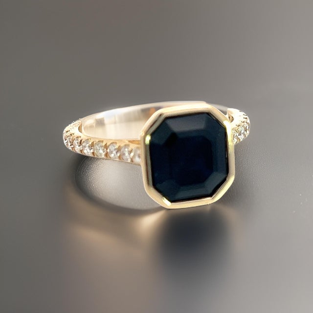 Natural Sapphire Diamond Ring 6.75 14k Yellow Gold 4.65 TCW Certified For Sale - Image 13 of 18