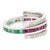 Natural Emerald Ruby Diamond Multi-Stone Spinner Band Ring in 925 Silver, Size 7.5 For Sale