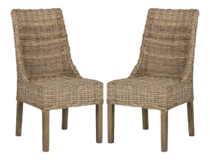 18''H Rattan Armchair in Natural Unfinished - a Pair