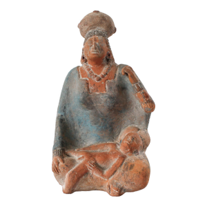 Pre-Columbian Style Ceramic Seated Female Sculpture