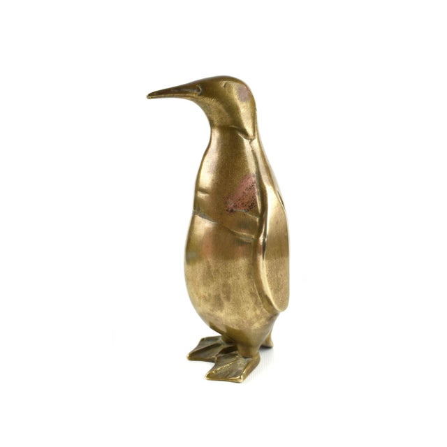 Metal Mid 20th Century Solid Brass Penguin Bird Figurine Model For Sale - Image 7 of 7
