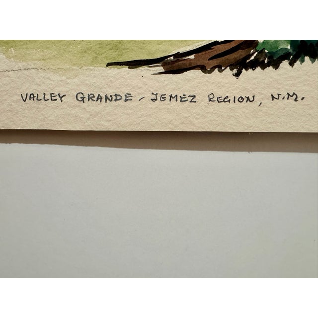 Henry Emil Salloch Original Watercolor on Paper Valley Grande, Nm. 1956. For Sale - Image 4 of 7