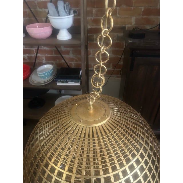 Modern Aerin Mill Large Globe Lantern in Gild Ceiling For Sale - Image 3 of 4