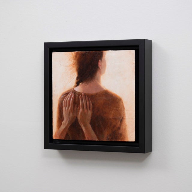 Contemporary The Sea Within by Ken Cunningham | Oil on cradled panel painting of a woman from behind with hands on her shoulders For Sale - Image 3 of 5