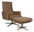 Mr 495 Grey Taupe Fabric Armchair with Manual Function and Ottoman by Musterring, Set of 2 For Sale