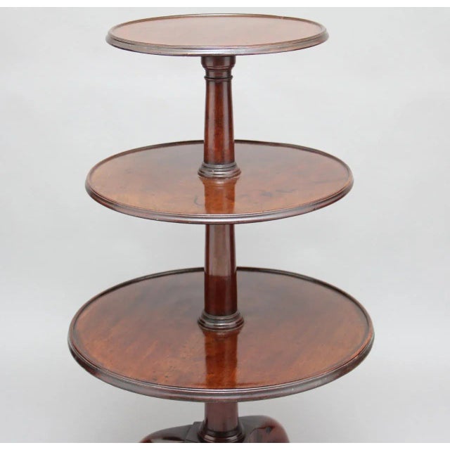Antique Mahogany Three Tier Table, 1770s For Sale - Image 6 of 10