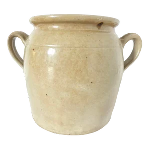 French Vintage Stoneware Earthenware Storage Crock Jar