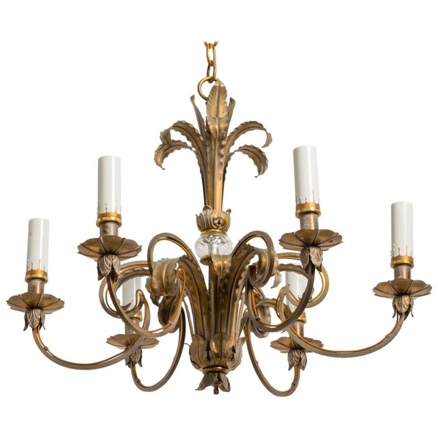 Brass Brass Plume Chandelier For Sale - Image 8 of 8