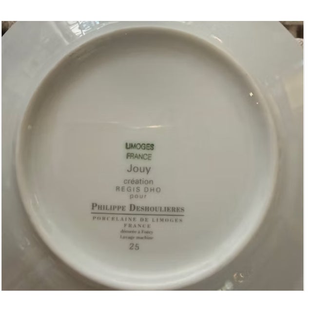 1980s Limoges Philippe Deshoulieres Toile De Jouy Blue - Set of 4 For Sale - Image 5 of 10