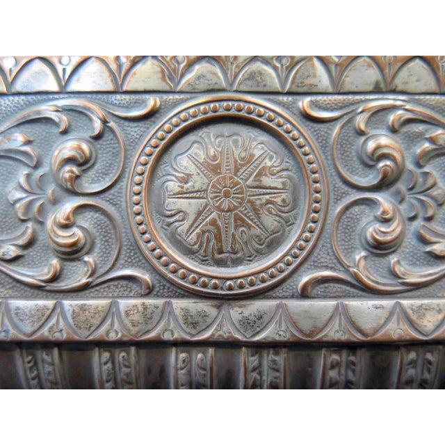 Metal Antique Silverplate Trinket Box For Sale - Image 7 of 11