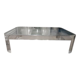 1970s Les Prismatiques Lucite and Glass Cocktail Table For Sale
