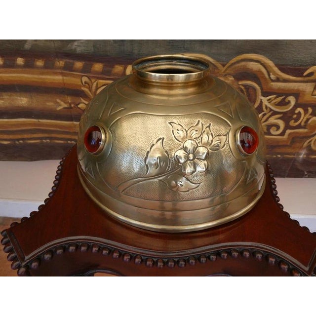 Antique English Arts and Crafts Brass Oil Lamp, 1885 For Sale - Image 11 of 16