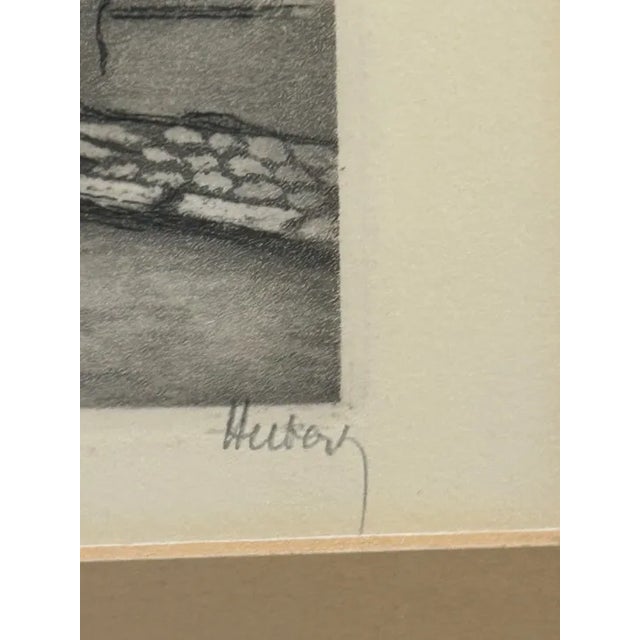 Pair of Vintage Signed Framed Etchings of Chartres Cathedral, Mid-Century For Sale - Image 4 of 15