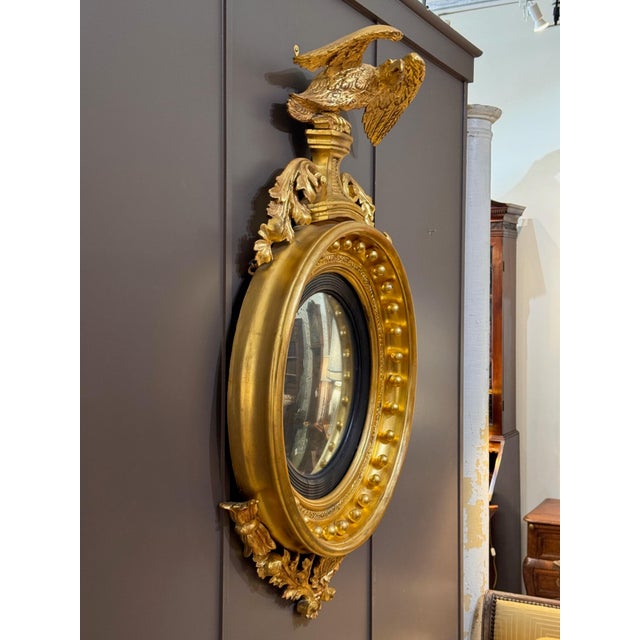 Early 19th Century English Regency Giltwood Convex Mirror For Sale - Image 6 of 6