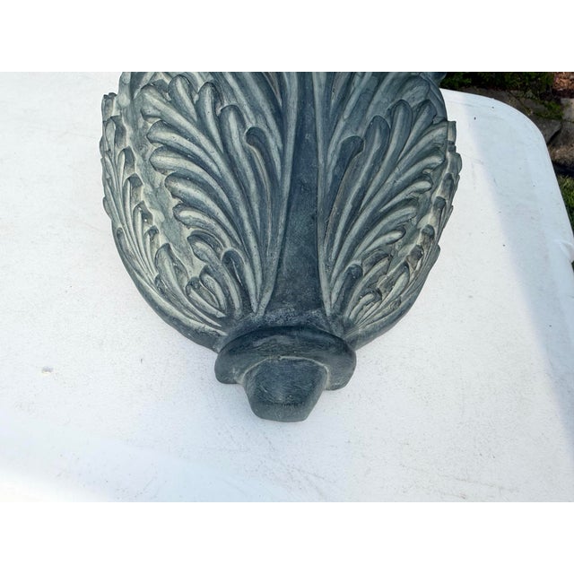 Acanthus Leaf Wall Pocket Planter With Verdigris Finish For Sale In Naples, FL - Image 6 of 9