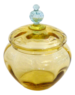 Antique Candy Dish in 2-Tone Blown Glass, 1890s