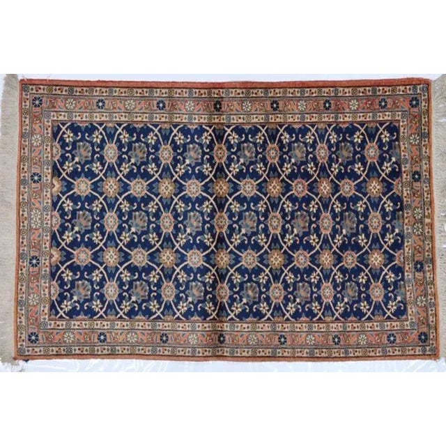 Wool pile genuine hand made very fine vintage Persian Varamin-