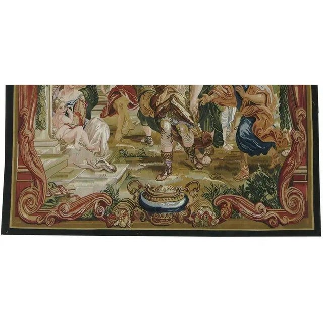 Tan Vintage Tapestry Depicting Royalty For Sale - Image 8 of 9