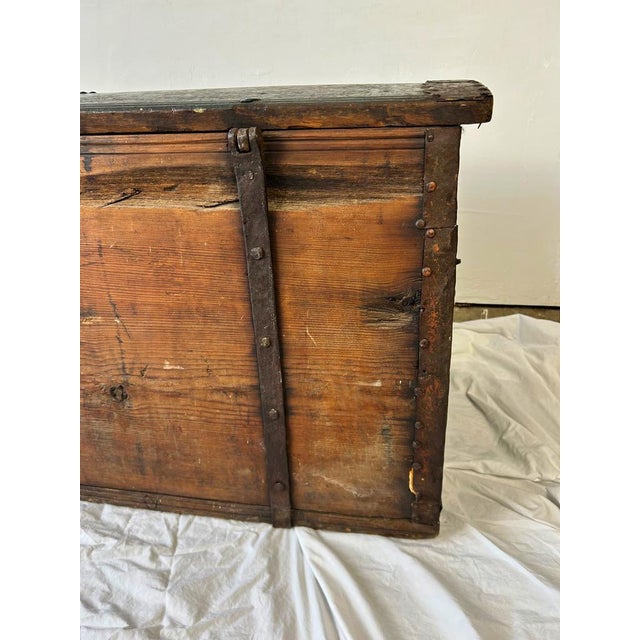 Wood 1796 Antique Scandinavian Dowry Trunk For Sale - Image 7 of 10