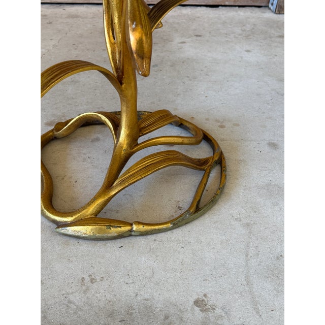 Mid-20th Century Sculptural Regency Gilt Lily Flower Side Tables by Arthur Court – Pair For Sale - Image 10 of 12