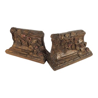 Vintage 1930s Romantic Roses Bookends - a Pair For Sale
