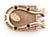 Deadbolt rim lock that features a horseshoe frame. The oval turn knob is stamped with "HORSESHOE" text. The catch is not...