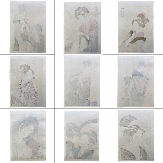 喜多川歌麿 美人画 浮世絵 代表9作シリーズⅠ"Kitagawa Utamaro Bijinga Ukiyo-e 9 Works Series" Japonism Art Vintage - Paper - Kitagawa Utamaro...