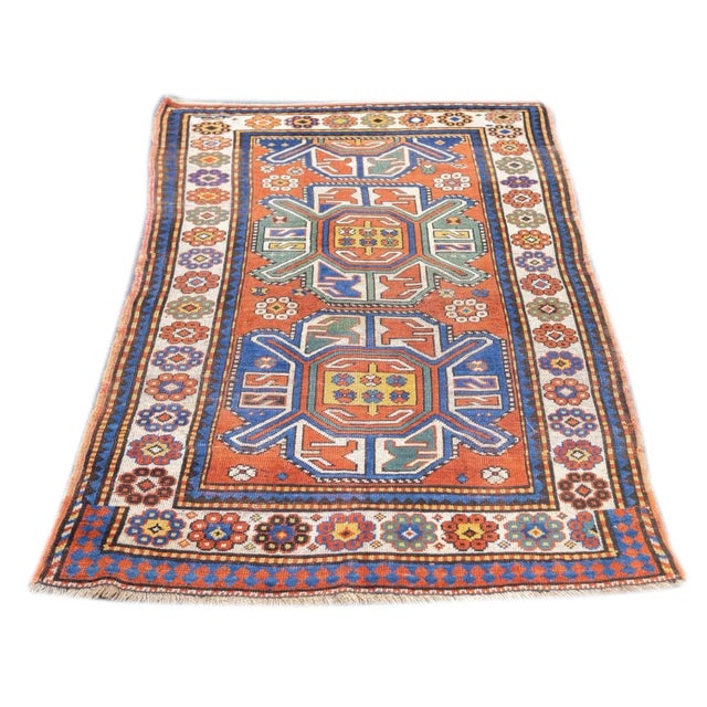 Traditional Antique Kazak Rug 3'5'' x 6'3'' For Sale - Image 3 of 12