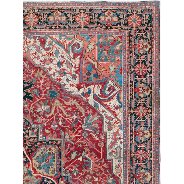 Tribal Galerie Shabab Collection Early 20th Century Persian Heriz Room Size Carpet For Sale - Image 3 of 10