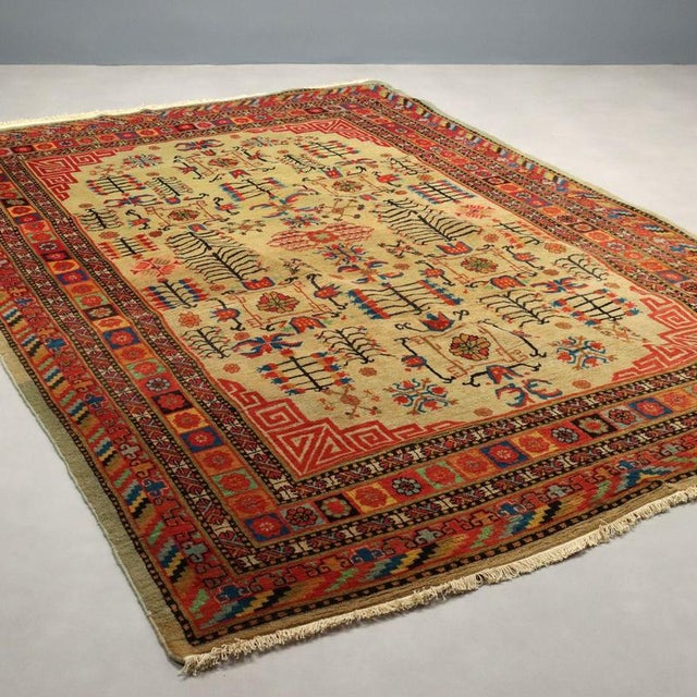 Samarkand Rug in Wool and Cotton For Sale - Image 9 of 9