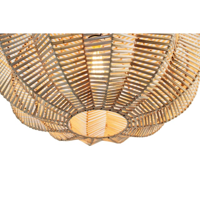 Contemporary Split Raw Rattan Pumpkin Lantern For Sale - Image 3 of 7