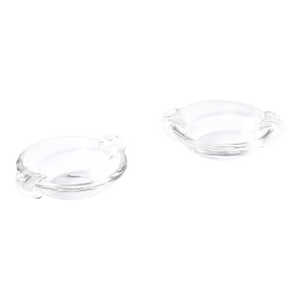Pair of Mid-Century Modernist Crystal Dishes Signed Steuben