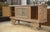 Large 4-Door Sideboard in Cerused Oak, Reverse-Painted Mirror and Leather, 1950s For Sale - Image 10 of 16