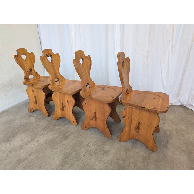 Vintage Alpine Wooden Chairs, 1970s, Set of 4 For Sale - Image 17 of 18