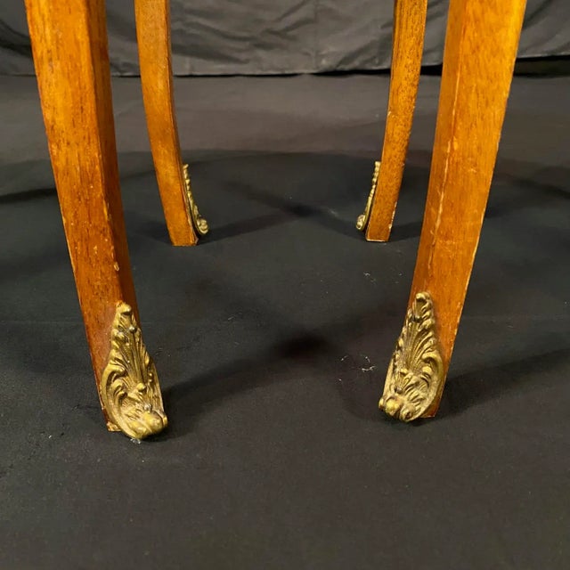 Wood French Louis XV Marquetry Inlaid Vintage Night Stands -a Pair For Sale - Image 7 of 13