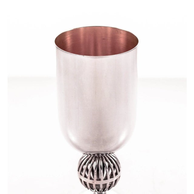 Modern Sterling Modern 'Kiddush' Goblet For Sale - Image 3 of 7