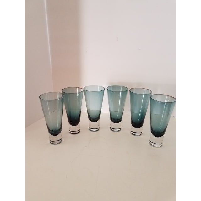 Kenneth Cole Reactions Ludlow Blue Crystal Highball Glasses - Set of 6 For Sale - Image 4 of 4