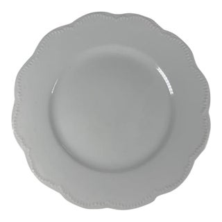 1990s Haviland & Co “Star” Salad Plate - Embossed Beaded Rim, Schleiger 5, All White, Scalloped For Sale