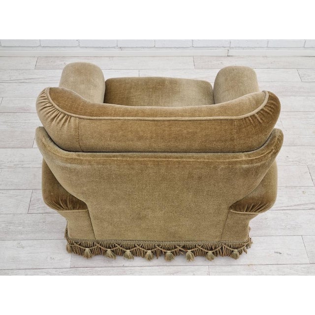 Mid-Century Modern Danish Velour Club Chair, 1970s For Sale - Image 3 of 18