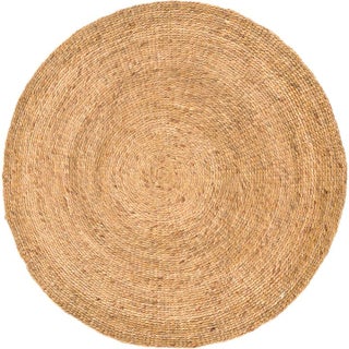 Rush House for Chairish Monterey Water Hyacinth Round Rug - 7' For Sale
