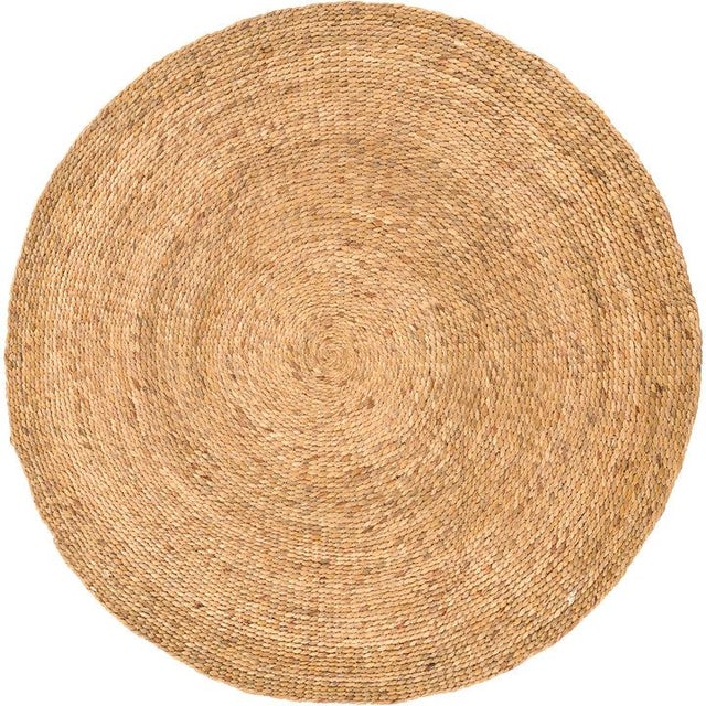 Rush House for Chairish Monterey Water Hyacinth Round Rug - 7' For Sale